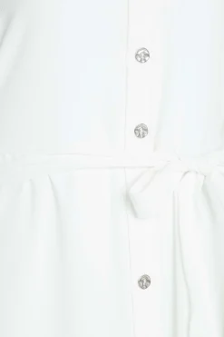 M&Co Womens M&Co White Tie Waist Shirt Dress