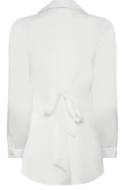M&Co Womens M&Co White Tie Back Tunic Shirt