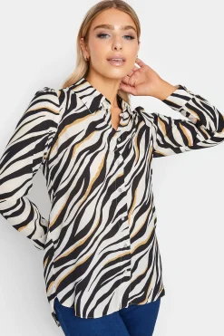 M&Co Womens M&Co White Zebra Print Tunic Shirt