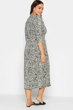 M&Co Womens M&Co White Zebra Print Button Through Midaxi Dress