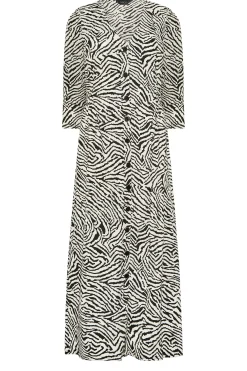 M&Co Womens M&Co White Zebra Print Button Through Midaxi Dress