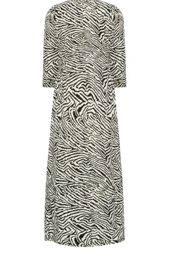 M&Co Womens M&Co White Zebra Print Button Through Midaxi Dress