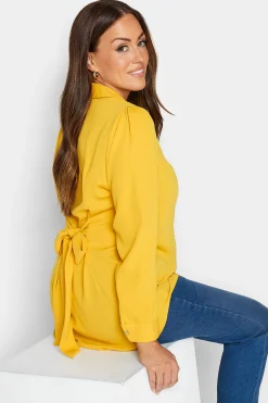 M&Co Womens M&Co Yellow Button Through Tunic Shirt