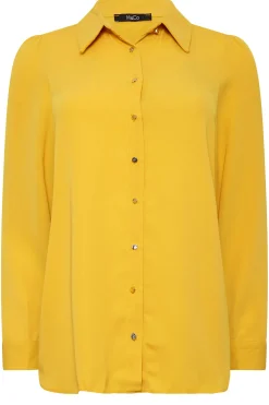M&Co Womens M&Co Yellow Button Through Tunic Shirt