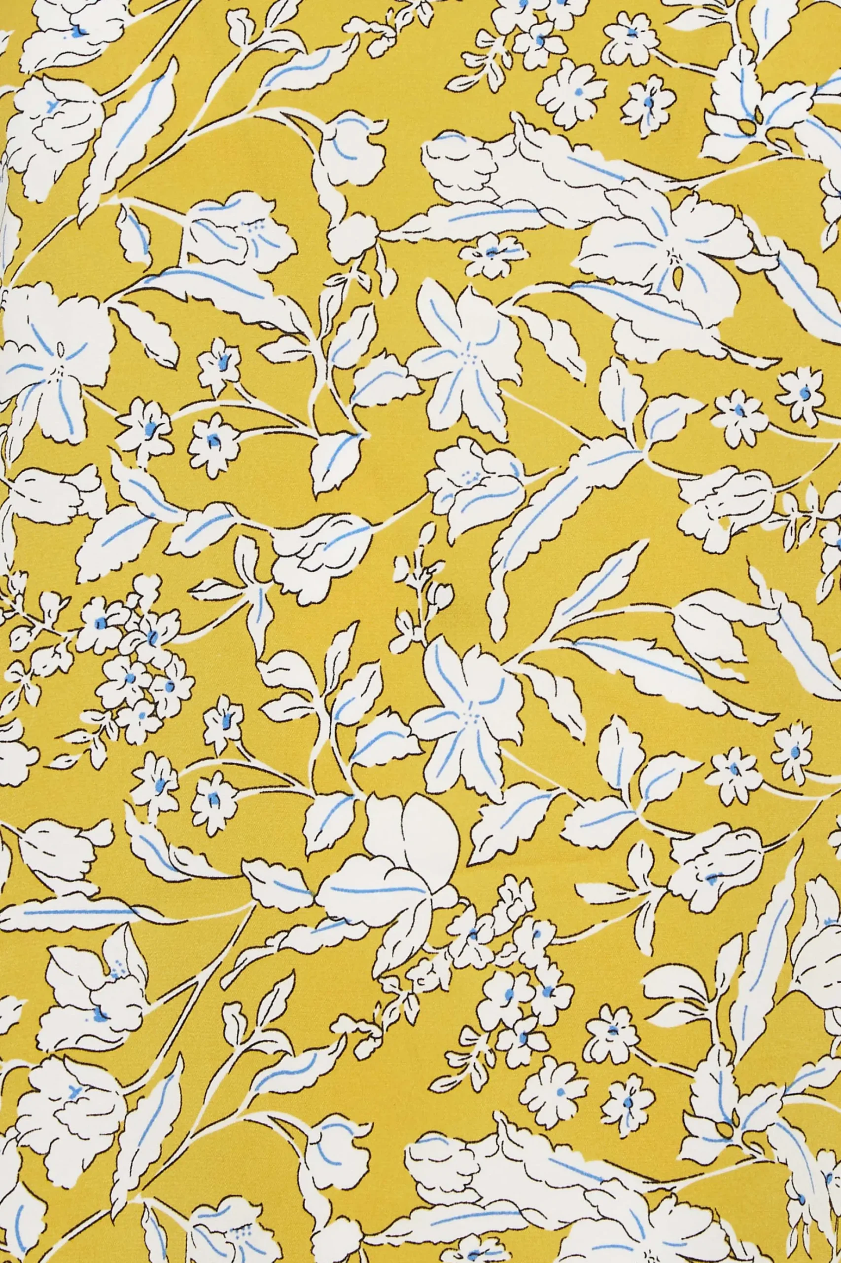 M&Co Womens M&Co Yellow Floral Print High Neck Blouse