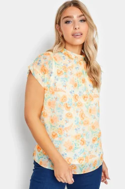 M&Co Womens M&Co Yellow Floral Print Blouse