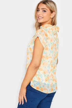 M&Co Womens M&Co Yellow Floral Print Blouse