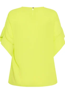M&Co Womens M&Co Yellow Frill Sleeve Blouse