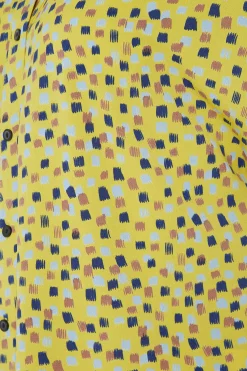 M&Co Womens M&Co Yellow Spot Print V-Neck Blouse