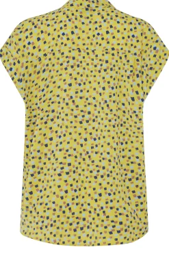 M&Co Womens M&Co Yellow Spot Print V-Neck Blouse