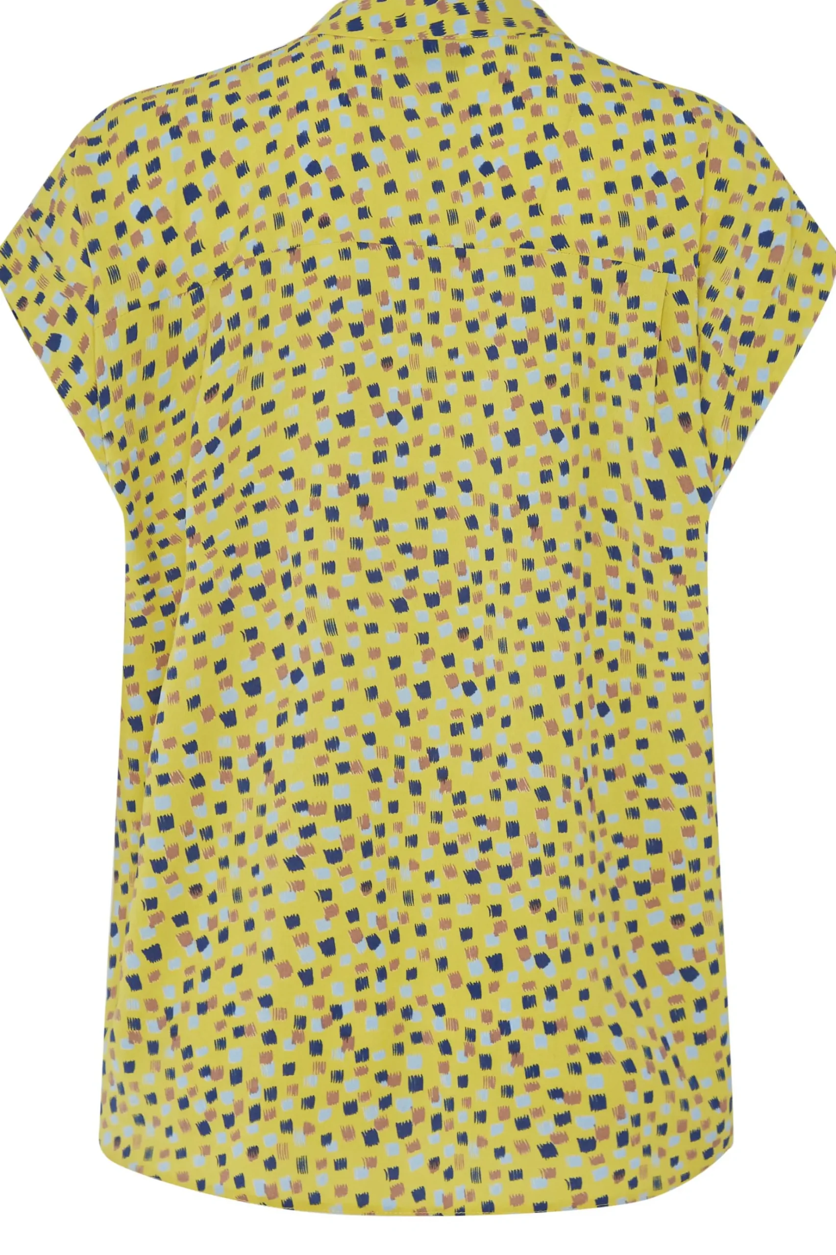 M&Co Womens M&Co Yellow Spot Print V-Neck Blouse
