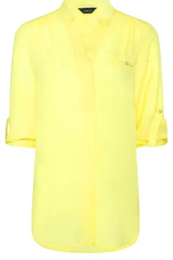 M&Co Womens M&Co Yellow Tab Sleeve Blouse