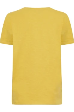 M&Co Womens M&Co Yellow V-Neck Cotton T-Shirt