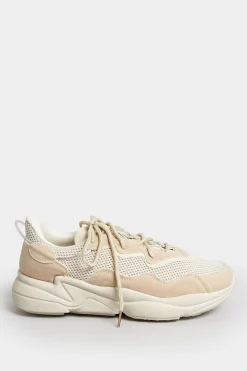 Pixiegirl Pixiegirl Beige Brown Chunky Mesh Panel Trainers In Standard Fit
