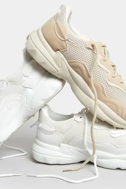 Pixiegirl Pixiegirl Beige Brown Chunky Mesh Panel Trainers In Standard Fit