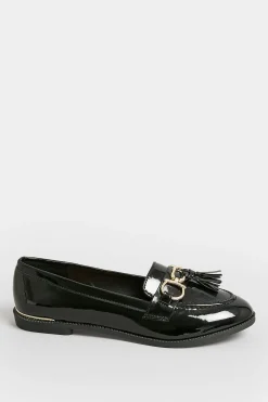 Pixiegirl Pixiegirl Black Patent Loafers In Standard Fit