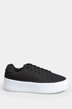 Pixiegirl Pixiegirl Black Canvas Platform Trainers In Standard Fit
