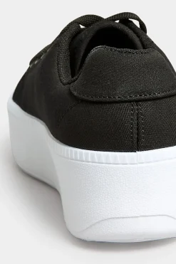 Pixiegirl Pixiegirl Black Canvas Platform Trainers In Standard Fit