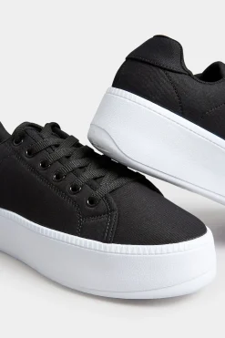 Pixiegirl Pixiegirl Black Canvas Platform Trainers In Standard Fit
