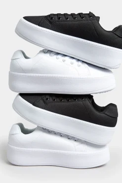 Pixiegirl Pixiegirl Black Canvas Platform Trainers In Standard Fit