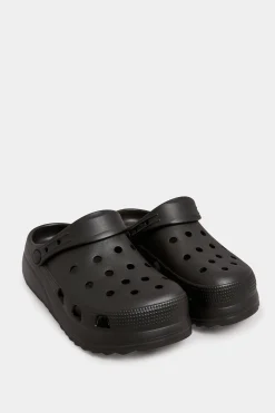 Pixiegirl Pixiegirl Black Platform Clog Sandal In Standard Fit
