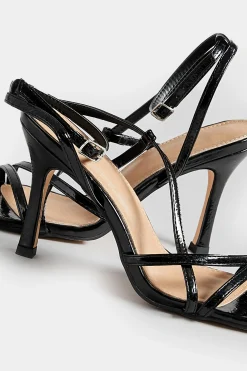 Pixiegirl Pixiegirl Black Strappy Heel In Standard Fit