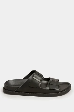 Pixiegirl Pixiegirl Black Two Buckle Sandals In Standard Fit
