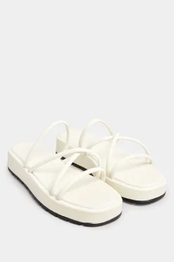 Pixiegirl Pixiegirl Cream Strappy Flatform Sandals In Standard Fit