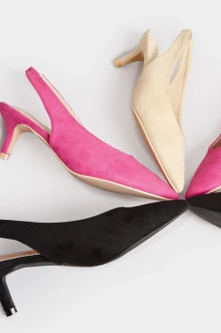 Pixiegirl Pixiegirl Nude Slingback Kitten Heel Court Shoes In Standard Fit