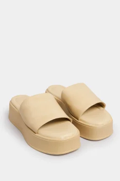 Pixiegirl Pixiegirl Nude Flatform Mule Sandals In Standard Fit