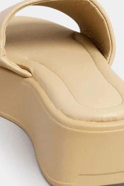 Pixiegirl Pixiegirl Nude Flatform Mule Sandals In Standard Fit
