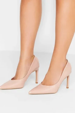 Pixiegirl Pixiegirl Nude Patent Pointed Court Shoes In Standard Fit
