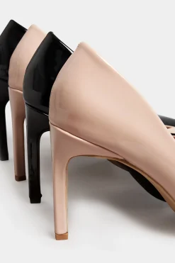 Pixiegirl Pixiegirl Nude Patent Pointed Court Shoes In Standard Fit