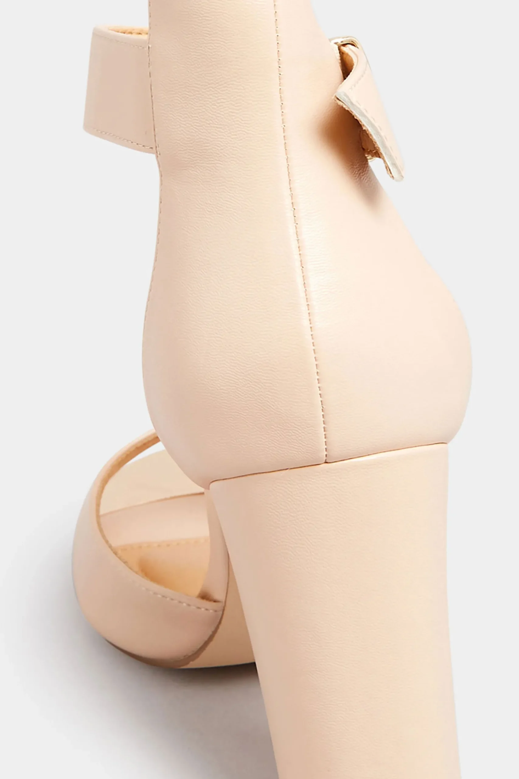 Pixiegirl Pixiegirl Nude Ankle Strap High Block Heels In Standard Fit