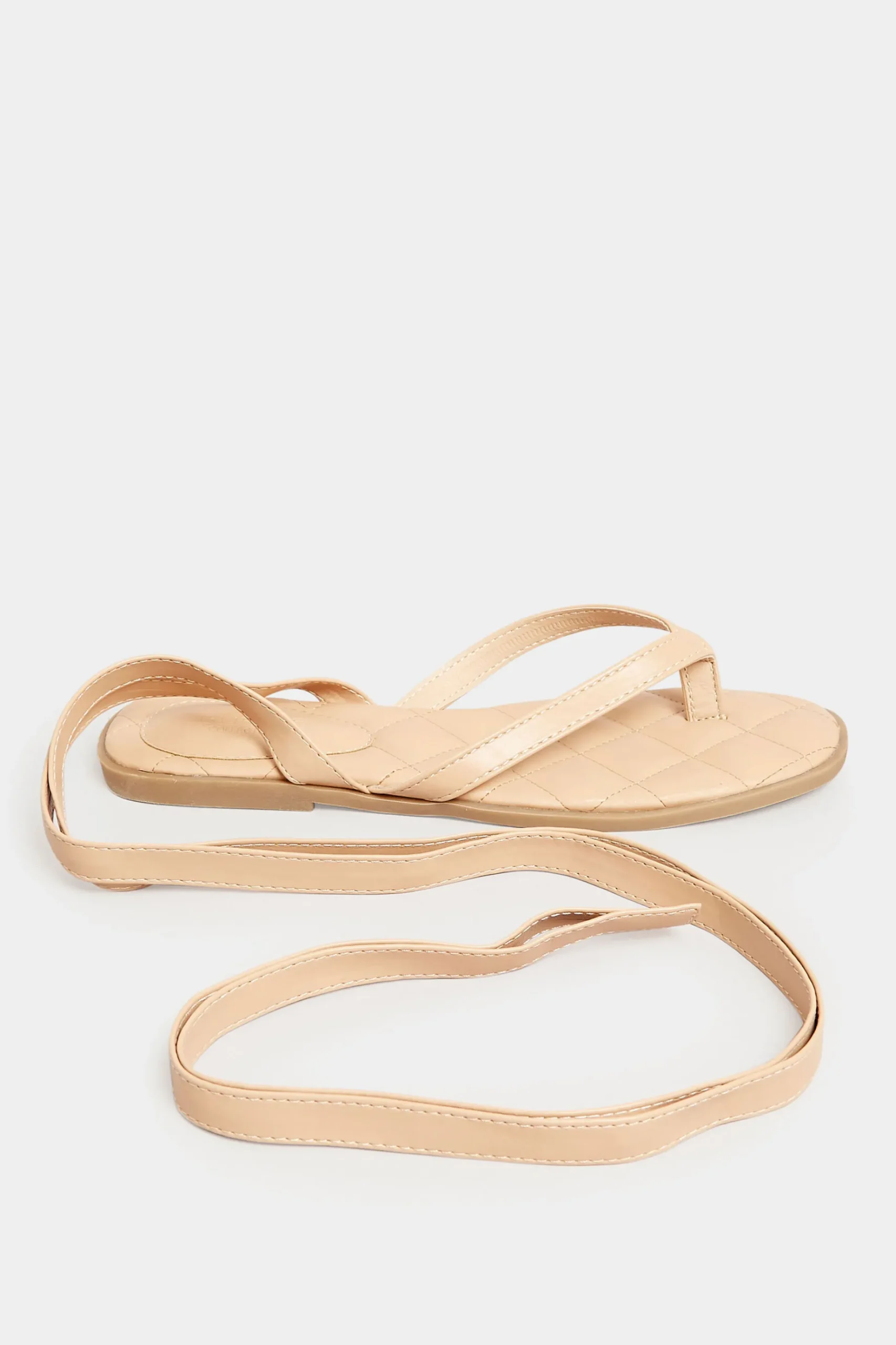 Pixiegirl Pixiegirl Nude Ankle Tie Sandals In Standard Fit