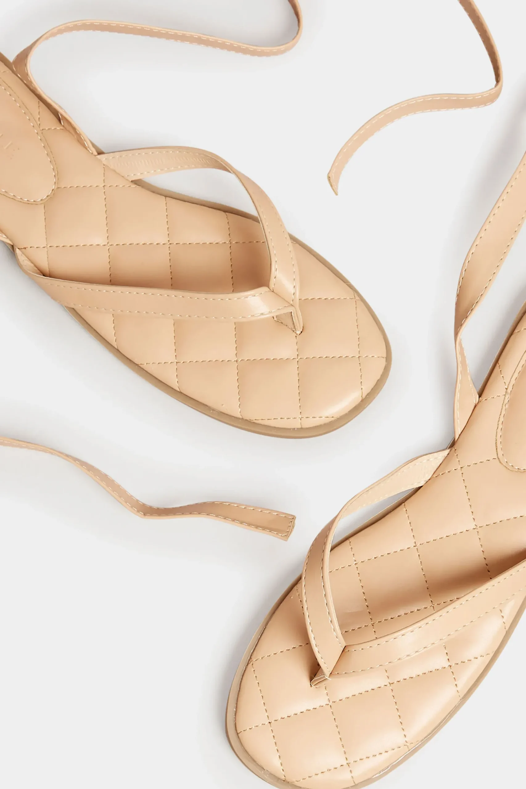 Pixiegirl Pixiegirl Nude Ankle Tie Sandals In Standard Fit