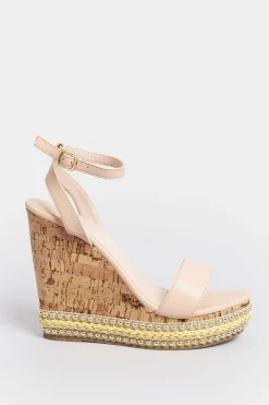 Pixiegirl Pixiegirl Nude High Wedge Heels In Standard Fit