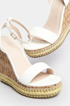 Pixiegirl Pixiegirl White High Wedge Heels In Standard Fit