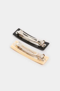 Yours Yours 2 Pack Black & Cream Hair Clips