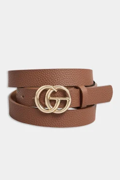 Yours Yours 2 Pack Black & Brown Double Hoop Belts
