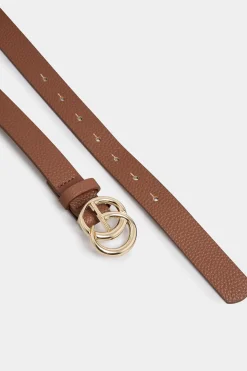 Yours Yours 2 Pack Black & Brown Double Hoop Belts