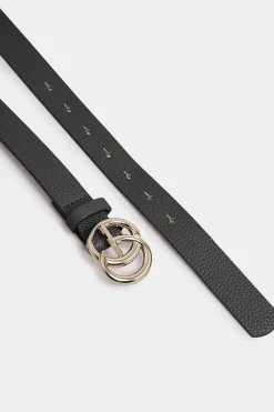 Yours Yours 2 Pack Black & Brown Double Hoop Belts