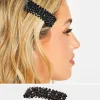 Yours Yours 2 Pack Black & Pink Cluster Crystal Hair Clips