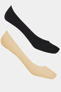 Yours Yours 2 Pack Black & Nude Footsie Socks