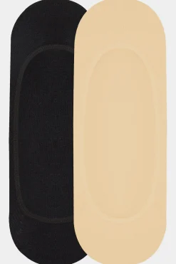 Yours Yours 2 Pack Black & Nude Footsie Socks