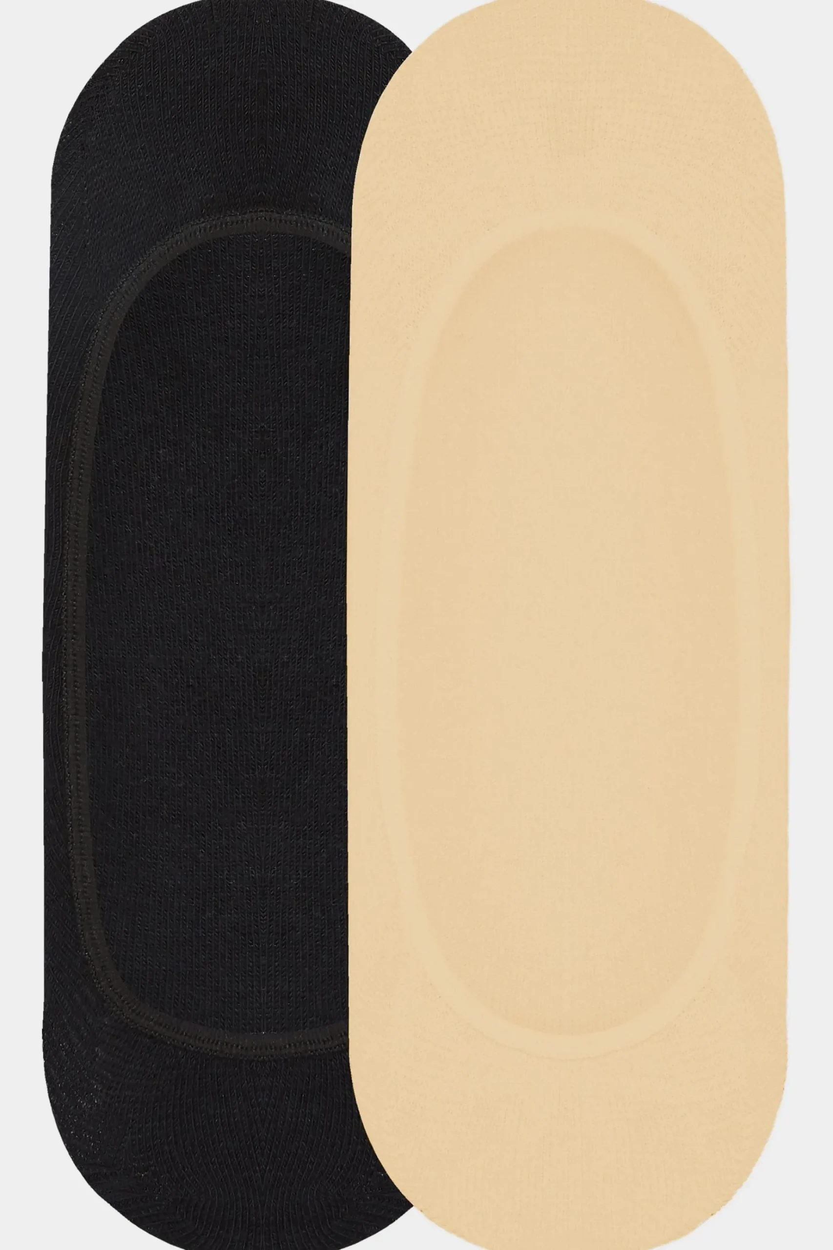 Yours Yours 2 Pack Black & Nude Footsie Socks