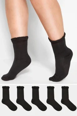 Yours Yours 5 Pack Black Ankle Socks