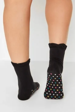 Yours Yours 4 Pack Black Patterned Footbed Ankle Socks