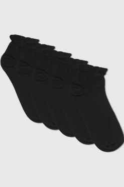 Yours Yours 5 Pack Black Trainer Liner Socks