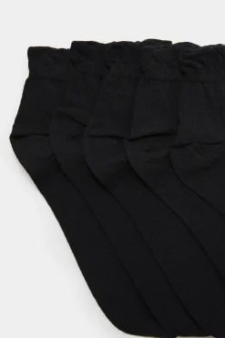Yours Yours 5 Pack Black Trainer Liner Socks